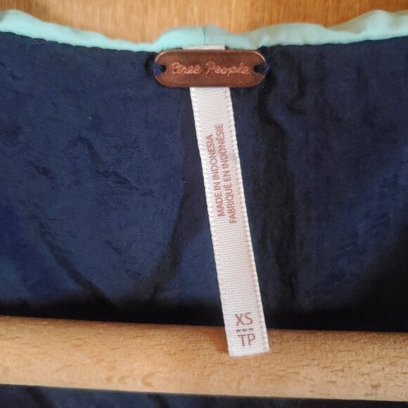 Free People Surfrider Windbreaker Women XS Blue Color Block Combo Jacket Long - Picture 5 of 8